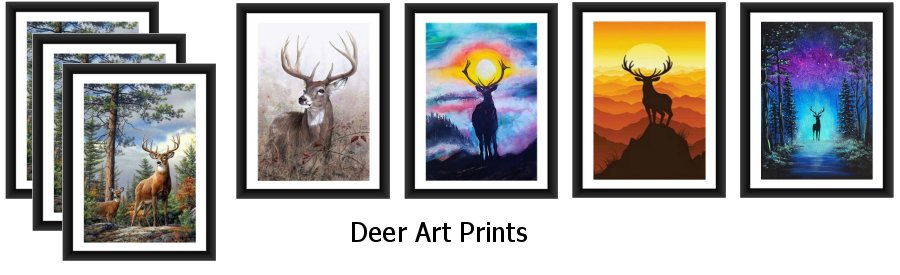 Deer Art Framed Prints